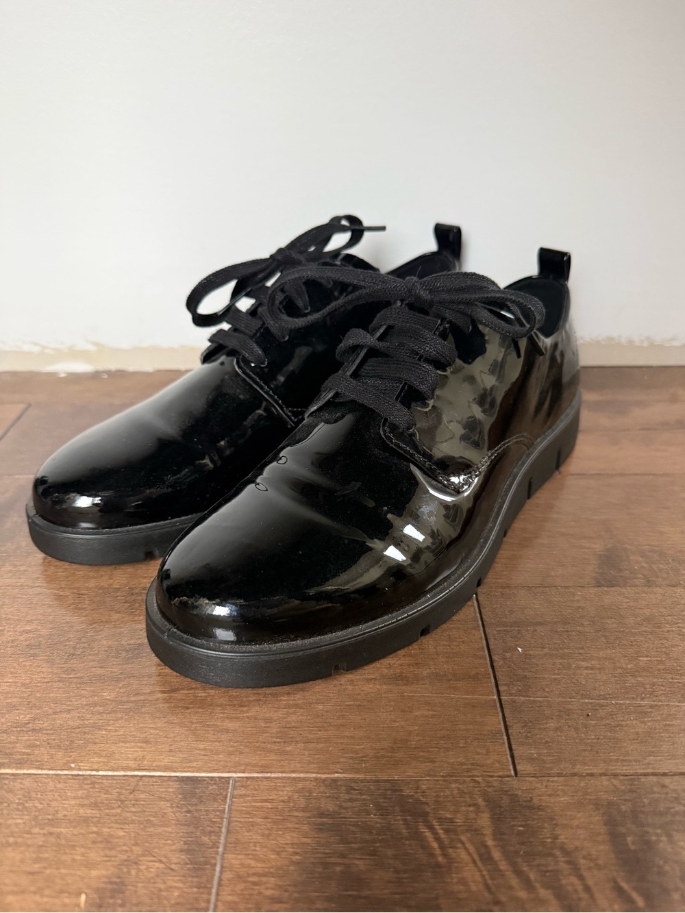NWOT Ecco Bella Women’s Black Patent Lace-Up Oxfords Size 39